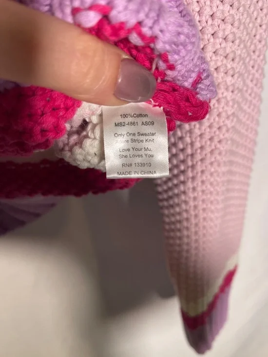 SHOW ME YOUR MUMU WOMENS ONLY ONE SWEATER COTTON PINK PURPLE KNIT MEDIUM - Picture 4 of 6